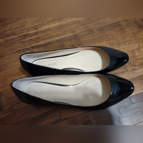 KATE SPADE Vero Cuoio round pointy toe elegant dress shoes shiny black size 7.5 - Picture 4 of 13